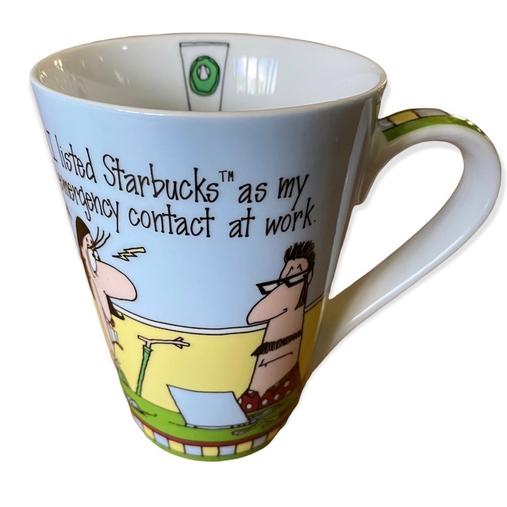 Starbucks SIMPLY FUNNY 12 Ounce PORCELAIN COFFEE COP MUG GIFT BOXED NWT - Picture 2 of 6